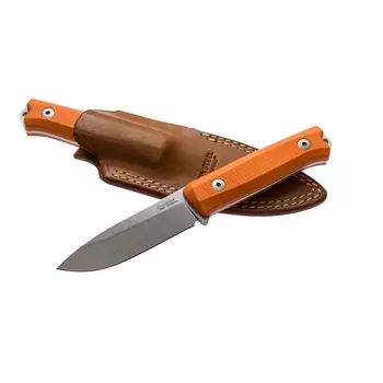 Нож с фиксированным клинком LionSteel Bushcraft-R, сталь Uddeholm Sleipner, рукоять микарта, оранжевый