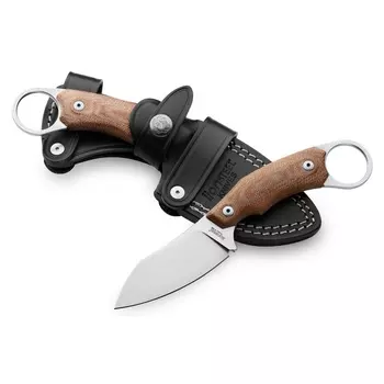 Нож с фиксированным клинком LionSteel H1, сталь M390, рукоять микарта, коричневый