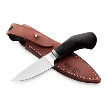 Нож с фиксированным клинком LionSteel Willy, сталь М390, рукоять G10, черный