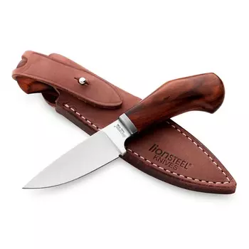 Нож с фиксированным клинком LionSteel Willy, сталь М390, рукоять дерево Santos