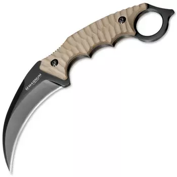 Нож с фиксированным клинком Boker Magnum Spike Karambit, сталь 440A EDP, рукоять G10, песочный