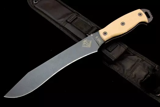 Нож с фиксированным клинком Ontario NS-9, сталь 5160, рукоять микарта, tan/black