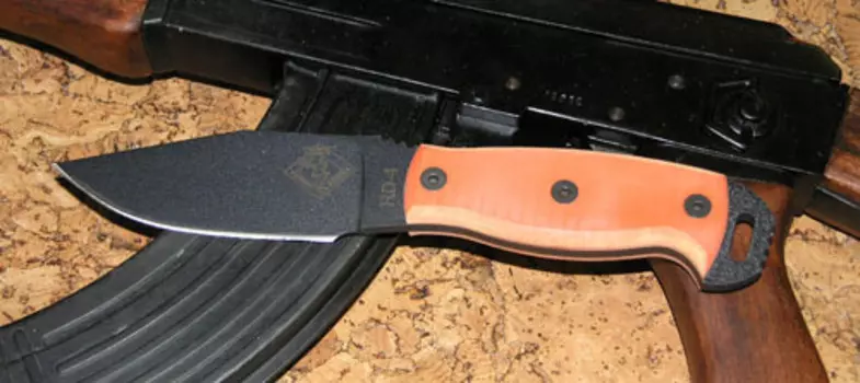 Нож с фиксированным клинком Ontario RD4, сталь 5160, рукоять G10, orange/black