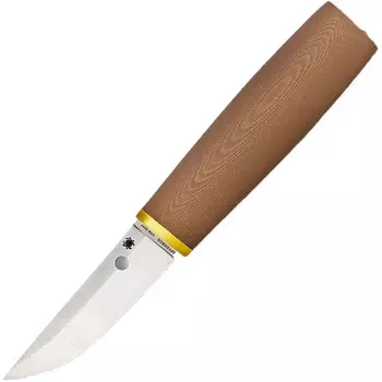 Нож с фиксированным клинком Puukko - Spyderco FB28GBNP, сталь Crucible CPM® S30V™ Satin Plain, рукоять стеклотекстолит G10, коричневый