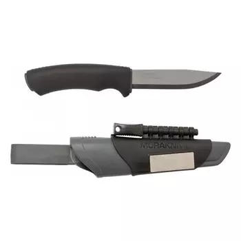 Нож с фиксированным лезвием Morakniv Bushcraft Survival, сталь Sandvik 12C27, рукоять пластик/резина