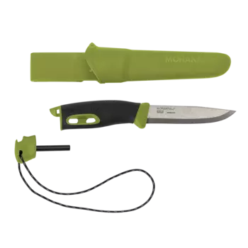 Нож с фиксированным лезвием Morakniv Companion Spark (S) Green, сталь Sandvik 12C27, рукоять резина/пластик