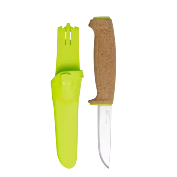 Нож с фиксированным лезвием Morakniv Floating Knife (S) Lime, сталь Sandvik 12C27, пробковая ручка