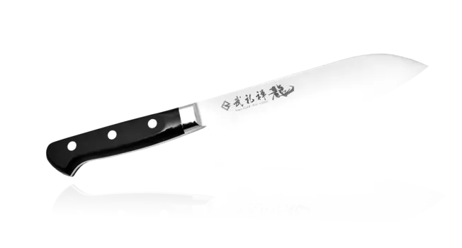 Нож Сантоку RyuSen Blazen Tojiro, RYS-70, сталь Super Gold, чёрный, в подарочной коробке