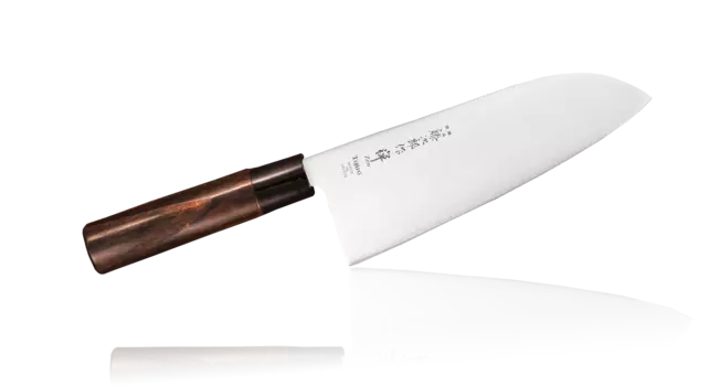 Нож Сантоку ZEN, Tojiro, FD-567, сталь VG-10, коричневый в картонной коробке