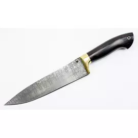 Нож "Шеф-де-Беф", сталь дамаск, рукоять граб