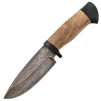 Нож шкуросъемный, рукоять орех, булатная сталь