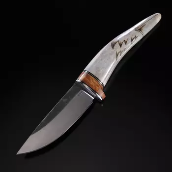 Нож Рыбка с чехлом, сталь 110х18, рукоять рог оленя