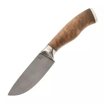 Туристический нож С7 Скинер, сталь Х12МФ, рукоять карельская береза/мельхиор