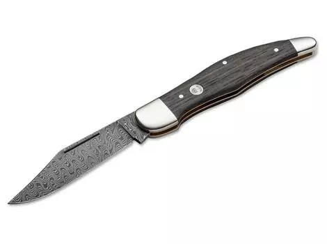 Нож складной 20-20 Classic Damascus - Boker 112021DAM, сталь дамаск Plain, рукоять дерево (мореный дуб), чёрный