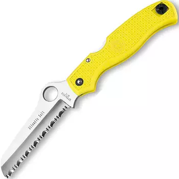 Нож складной Atlantic Salt Spyderco C89SYL, сталь H1 Satin Serrated, рукоять термопластик FRN желтый