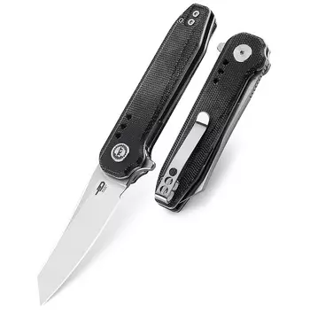 Нож складной Bestech Syntax, сталь 14C28N, рукоять микарта, черный