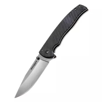Нож складной Boker Magnum Black Flash, сталь 440А Titanium Nitride Plain, рукоять нержавеющая сталь/стеклотекстолит G10, черный