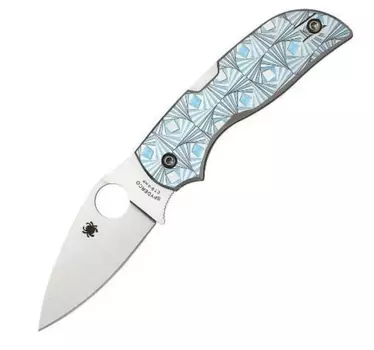 Складной нож Spyderco Chaparral 3 Spyderco сталь CTS-XHP, рукоять титан с узором, синий