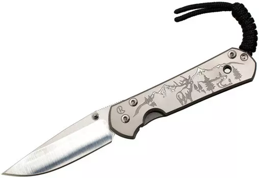 Нож складной Chris Reeve Large Sebenza 21, сталь CPM S35VN, рукоять титан с рисунком Elk Mountain