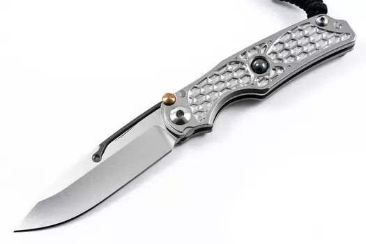 Нож складной Chris Reeve Ti-Lock - Elemental, Hematite Cabochon, сталь CPM-S35VN, рукоять титан