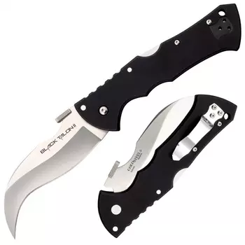 Нож складной Cold Steel Black Talon II Plain Edge, сталь CPM S35VN, рукоять G10, черный