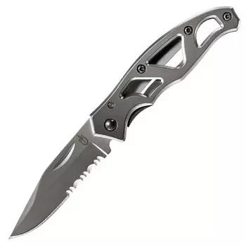 Нож складной Gerber Essentials Paraframe Mini Serrated, сталь 420HC Combo Blade, рукоять нержавеющая сталь