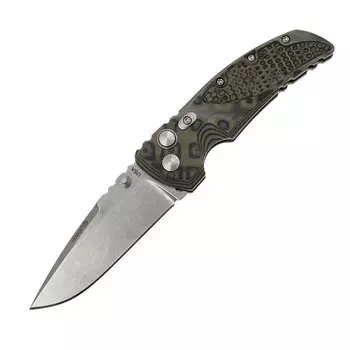 Нож складной Hogue EX-01 Drop Point, сталь 154CM Stone Washed, рукоять G-Mascus®, серо-зеленый