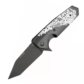 Нож складной Hogue EX-02 Tanto, сталь 154CM, рукоять ABS-пластик Skulls & Bones