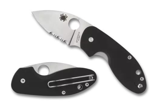 Нож складной Insistent Serrated Spyderco, сталь 8Cr13MoV рукоять G10