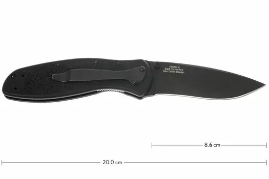 Складной нож Kershaw 1670BLK Blur Black, сталь Sandvik 14C28N, рукоять анодированный алюминий