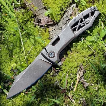 Складной нож KERSHAW 3475 Les George Design Boilermaker, сталь 8Cr13MoV, рукоять нержавеющая сталь, коричневый