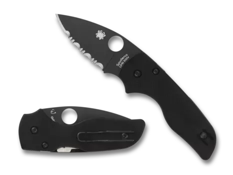 Нож складной Lil' Native Spyderco, сталь Crucible CPM S30V Satin Serrated, рукоять G10