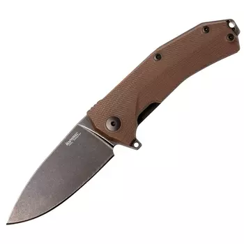 Нож складной LionSteel KUR BBR G10 Brown Flipper, сталь Stonewashed &amp; PVD-Coated Uddeholm Sleipner®, стеклотекстолит, коричневый