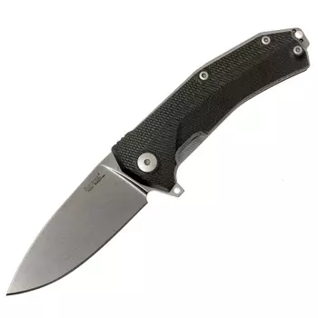 Нож складной LionSteel KUR BK G10 Black Flipper, сталь Stonewashed Uddeholm Sleipner®, стеклотекстолит, чёрный