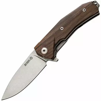 Нож складной LionSteel KUR ST Santos Wood, сталь Stonewashed Uddeholm Sleipner®, рукоять палисандр