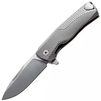 Нож складной LionSteel ROK G, сталь Bhler M390 Satin Finish, рукоять титан, серый цвет