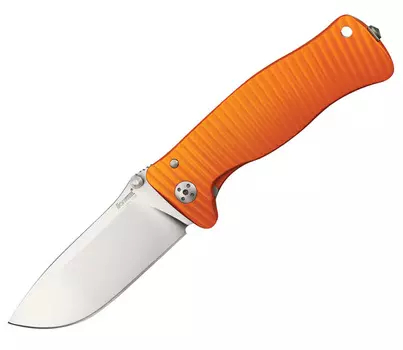 Нож складной LionSteel SR1A OS ORANGE, сталь D2 Satin Finish, рукоять алюминий (Solid®), оранжевый