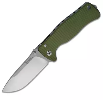 Нож складной LionSteel SR2A GS Mini, сталь Uddeholm Sleipner® Satin Finish, рукоять алюминий (Solid®), зелёный