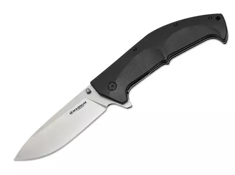 Нож складной Magnum Colussus, Boker 01RY182, сталь 440А Stonewash Plain, рукоять стеклотекстолит G10, черный