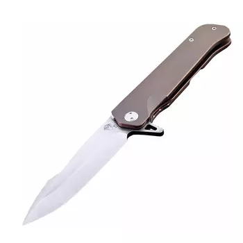 Нож складной Medford Gigantes Flipper, сталь D2 Tool Steel, рукоять титановый сплав, коричневый