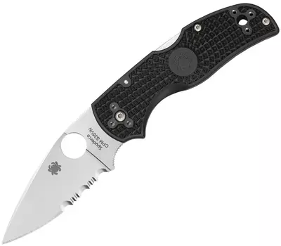 Нож складной Native® 5 Spyderco 41PSBK5, сталь СРМ® S30V Satin Combo, рукоять термопластик FRN, чёрный