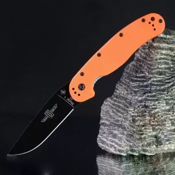 Нож складной Ontario RAT-1, сталь D2. Клинок - Black, Рукоять - Orange GRN