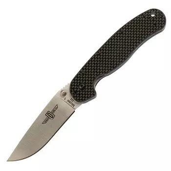 Нож складной Ontario RAT-1, сталь D2, Satin, рукоять carbon fiber, black