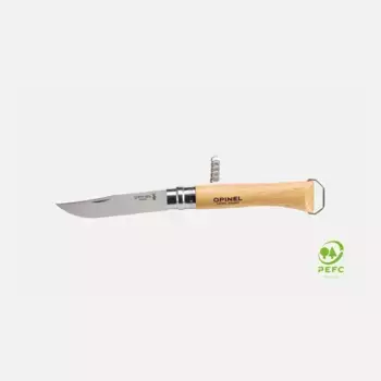 Нож складной Opinel №10 со штопором, сталь Sandvik 12C27, рукоять бук