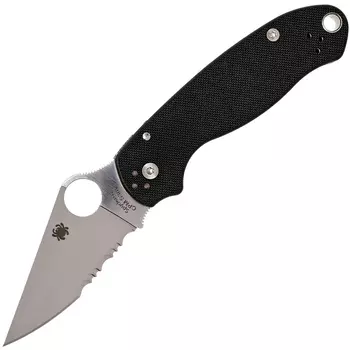 Нож складной Para 3 - Spyderco 223GPS, сталь Crucible CPM® S30V™ Satin Combo, рукоять стеклотекстолит G10, чёрный