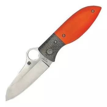 Нож складной Peter Carey Design Firefly™ Spyderco 184GPOR, сталь VG-10 Satin Plain, рукоять стеклотекстолит G10/карбон, оранжевый