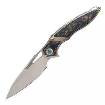 Нож складной RK1902 Rikeknife, сталь M390, рукоять Blue Carbon fiber