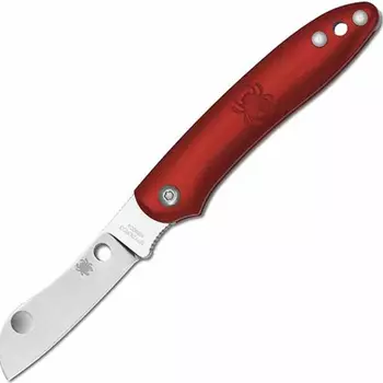 Нож складной Roadie™ Spyderco 189PRD TSA Knife (Transportation Security Administration), сталь N690Co Satin Plain, рукоять термопластик FRN, красный