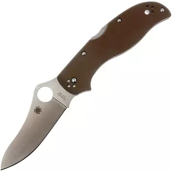 Нож складной Stretch 2 Spyderco 90GBNPE2, сталь ZDP-189 Satin Plain, рукоять стеклотекстолит G10, коричневый