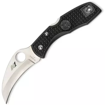 Нож складной Tasman Salt™ Spyderco 106PBK, сталь H1 Satin Plain, рукоять термопластик FRN, чёрный